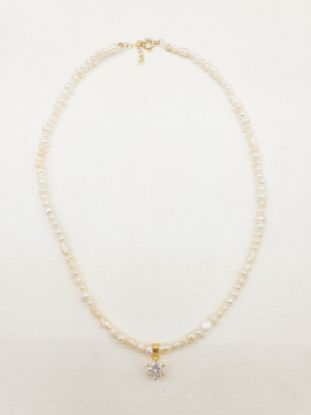 Picture of silver  925  handmade  necklace with natural pearls